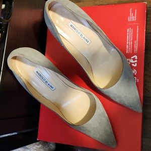 Manolo Blahnik BB 105 Gray Suede Pumps 40